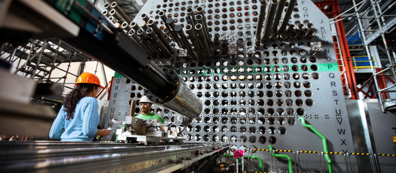 Workers train on Darlington's full-scale reactor mock-up.