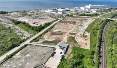 The future site of OPG's Darlington New Nuclear Project. The Darlington Nuclear Generating Station is seen in the background.